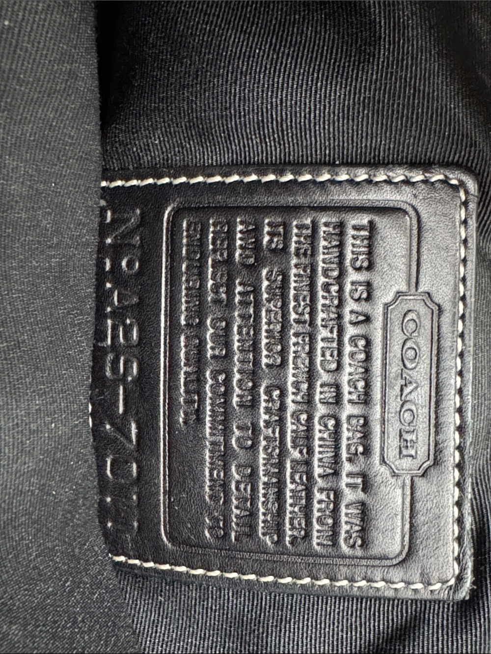 Coach Black Embossed Leather Satchel with Gold Hardware - Picture 7 of 7